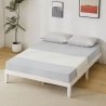Minimalist Modern White Wood Platform Bed Frame Queen Size