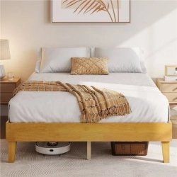 Minimalist Modern Solid Wood Queen Bed Frame