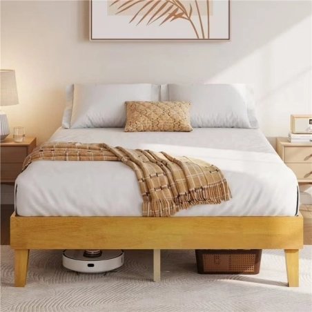 Minimalist Modern Solid Wood Queen Bed Frame