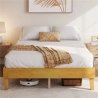 Minimalist Modern Solid Wood Queen Bed Frame