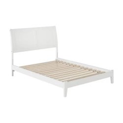 Minimalist White Wood Bed Frame