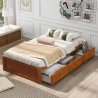 Modern Wooden Bed Frame with Integrated Storage Drawers