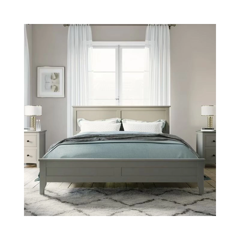 Classic Solid Wood Bed Frame with Panelled Headboard Classic Solid Wood Bed Frame with Panelled Headboard