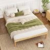 Minimalist Solid Wood Bed Frame with Mattress and Bedding Set