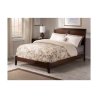 Contemporary Dark Brown Wooden Platform Bed Frame with Headboard