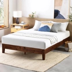 Solid Wood Minimalist Platform Bed Frame