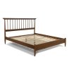 Solid Wood Bed Frame with Spindle Headboard, Tapered Legs