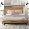 Rustic Reclaimed Wood Platform Bed Frame with Metal Legs