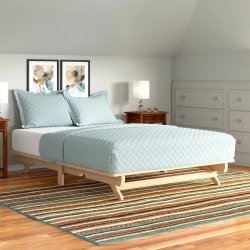 Minimalist Solid Wood Bed Frame with Slatted Support