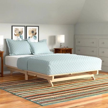 Minimalist Solid Wood Bed Frame with Slatted Support