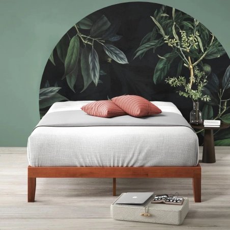 Modern Minimalist Solid Wood Platform Bed Frame for Bedroom