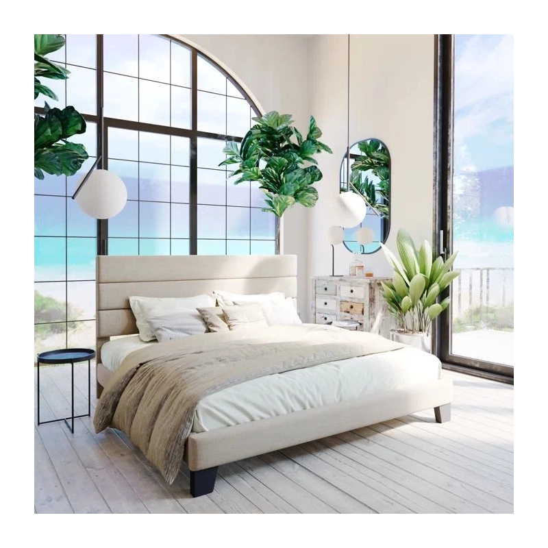Modern Upholstered Platform Bed Frame with Headboard Modern Upholstered Platform Bed Frame with Headboard