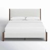 Modern Upholstered Platform Bed Frame with Solid Wood Legs
