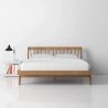 Minimalist Wooden Bed Frame with Spindle Headboard