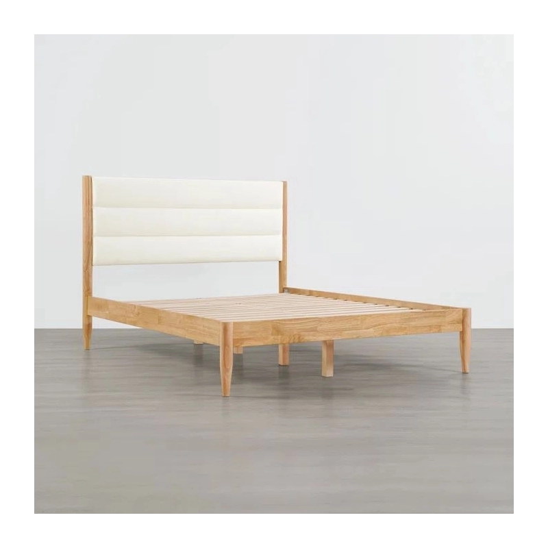 Modern Wooden Bed Frame with Upholstered Headboard for Bedroom Modern Wooden Bed Frame with Upholstered Headboard for Bedroom