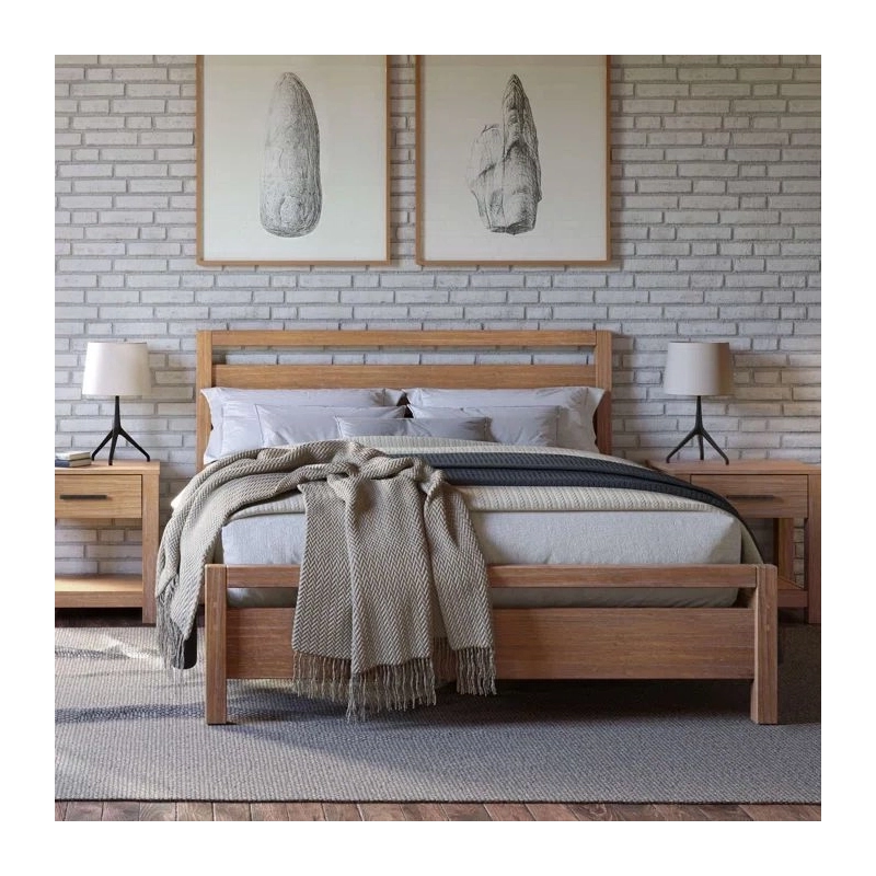 Solid Wood Bed Frame with Headboard and Nightstands Solid Wood Bed Frame with Headboard and Nightstands