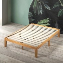 Minimalist Solid Wood Bed Frame with Slats