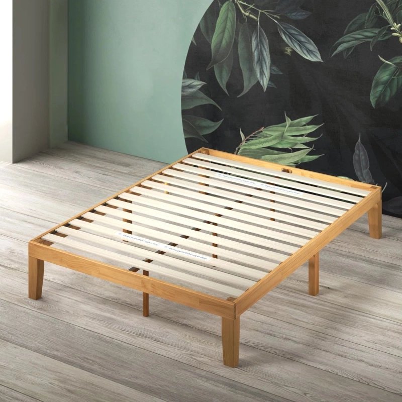 Minimalist Solid Wood Bed Frame with Slats Minimalist Solid Wood Bed Frame with Slats