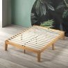 Minimalist Solid Wood Bed Frame with Slats
