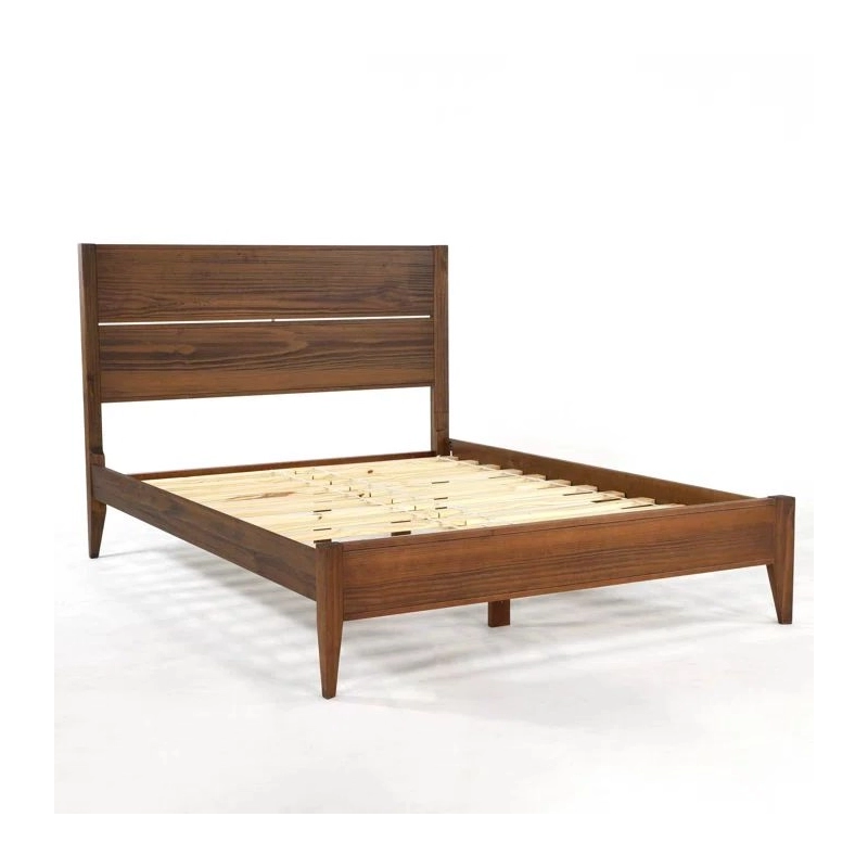 Solid Wood Mid-Century Modern Bed Frame with Slats Solid Wood Mid-Century Modern Bed Frame with Slats