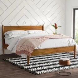 Modern Minimalist Wooden Bed Frame for Bedroom