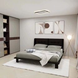 Modern Minimalist Upholstered Bed Frame for Bedroom