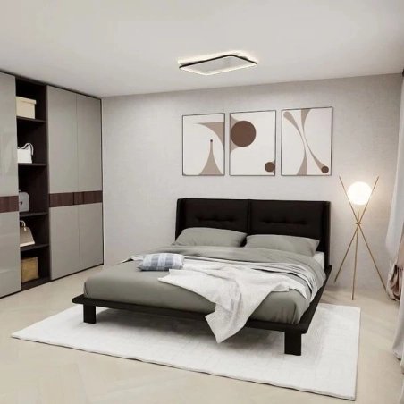 Modern Minimalist Upholstered Bed Frame for Bedroom