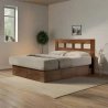 Minimalist Wooden Bed Frame with Storage Drawers and Headboard