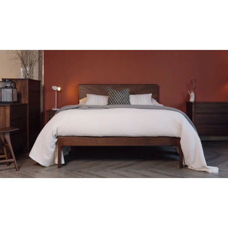 Premium Solid Wood Bed Frame with Modern Design Headboard
