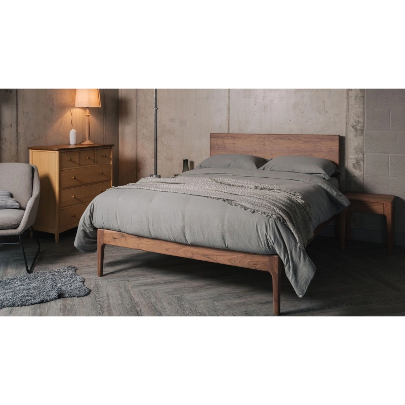 Minimalist Solid Wood Bed Frame with Headboard