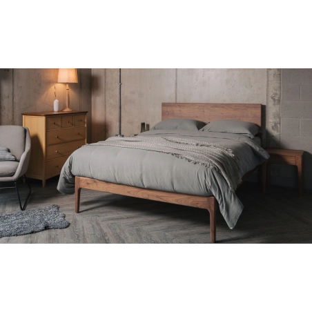 Minimalist Solid Wood Bed Frame with Headboard