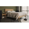 Modern Solid Wood Bed Frame with Chevron Headboard Design
