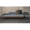 Minimalist Modern Grey Fabric Daybed with Wood Base