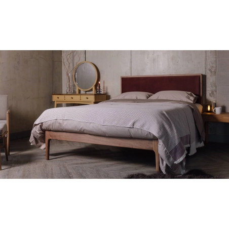 Premium Solid Wood Bed Frame with Upholstered Headboard