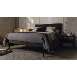 Premium Modern Wood Bed with Upholstered Headboard