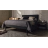 Premium Modern Wood Bed with Upholstered Headboard