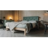 Modern Minimalist Wooden Bed with Upholstered Headboard
