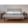 Solid Wood Bed Frame with Upholstered Button Tufted Headboard