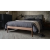 Modern Wood Bed Frame with Tufted Headboard