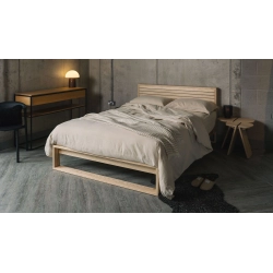 Solid Wood Minimalist Bed Frame with Headboard