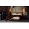 Modern Solid Wood Bed Frame with Chevron Inlay Headboard