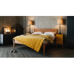 Minimalist Wooden Bed Frame with Headboard - Modern Bedroom Furniture