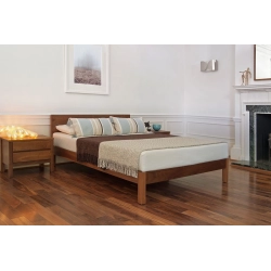 Solid Wood Modern Minimalist Platform Bed Frame with Headboard