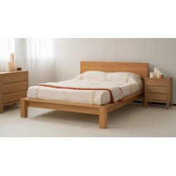 Modern Solid Wood Bed Frame with Nightstands