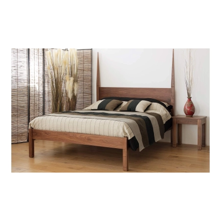 Elegant Solid Wood Bed Frame with Tapered Posts
