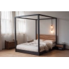 Modern Four Poster Canopy Bed with Live Edge Headboard