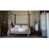 Solid Wood Four Poster Bed Frame Minimalist Rustic Design