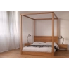 Modern Solid Wood Four Poster Bed Frame Minimalist Design
