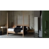 Minimalist Solid Wood Four Poster Bed with Desk and Nightstand