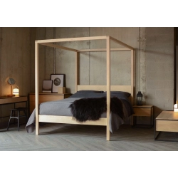 Modern Minimalist Wooden Four Poster Bed Frame